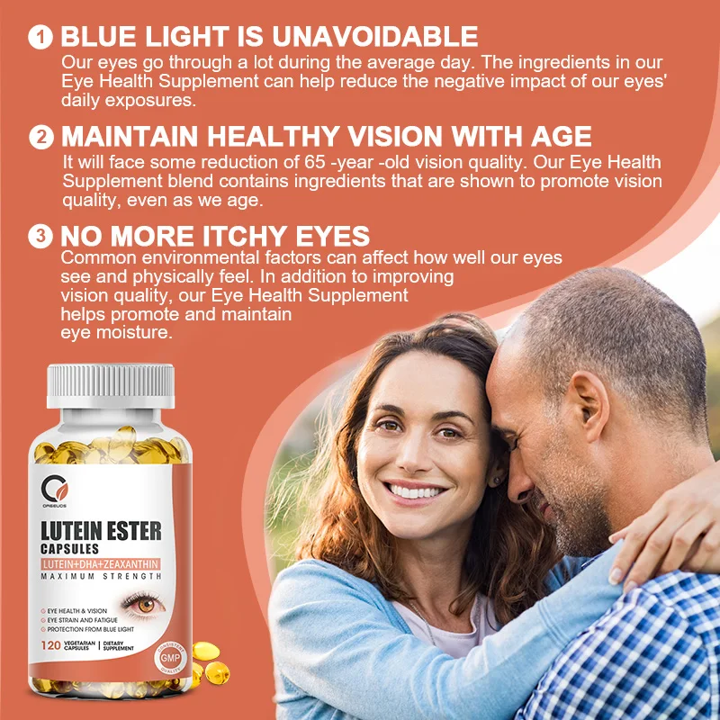 Lutein and Zeaxanthin Supplements, 50mg Per Serving | Essential Eye Vitamins & Vision Health Dietary supplement