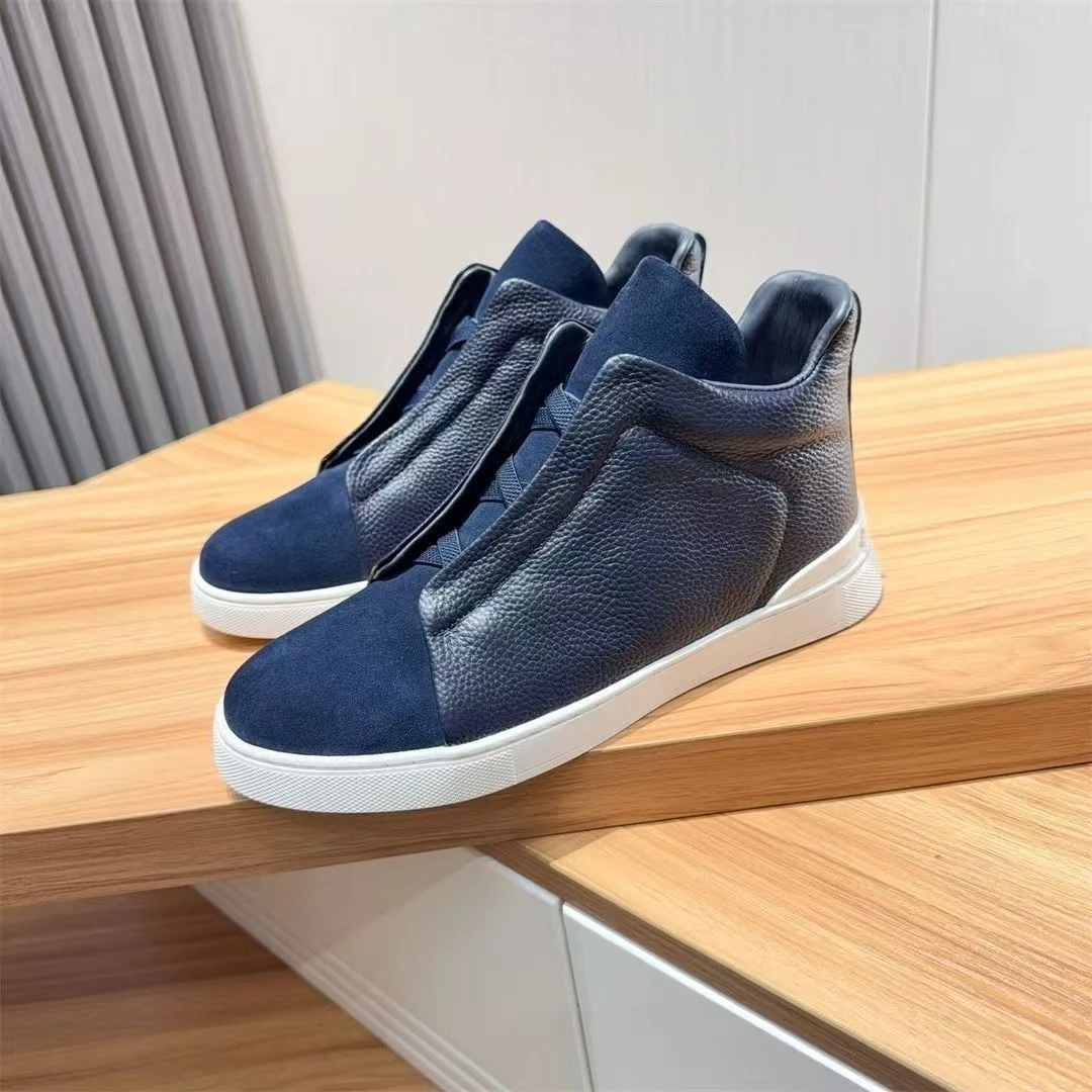 Image of Luxusmarke, echtes Leder, Herren-Flats, Freizeitschuhe, atmungsaktiv, bequem, modisch, für alle Anlässe, Herren-Flats.