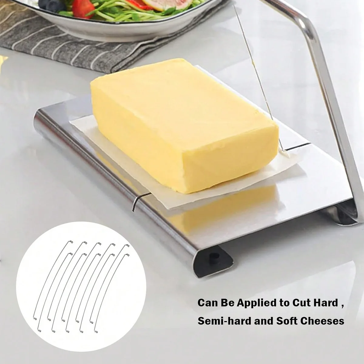 10/20pcs 5.5in Stainless Steel Cheese Cutting Lines, Pie Slicers for Home Restaurant Kitchen Party Cutting Supplies