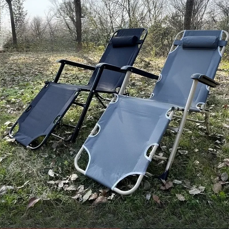 Portable folding bed, folding chair, office nap tool, single lounge chair, marching bed, simple adult companion,
