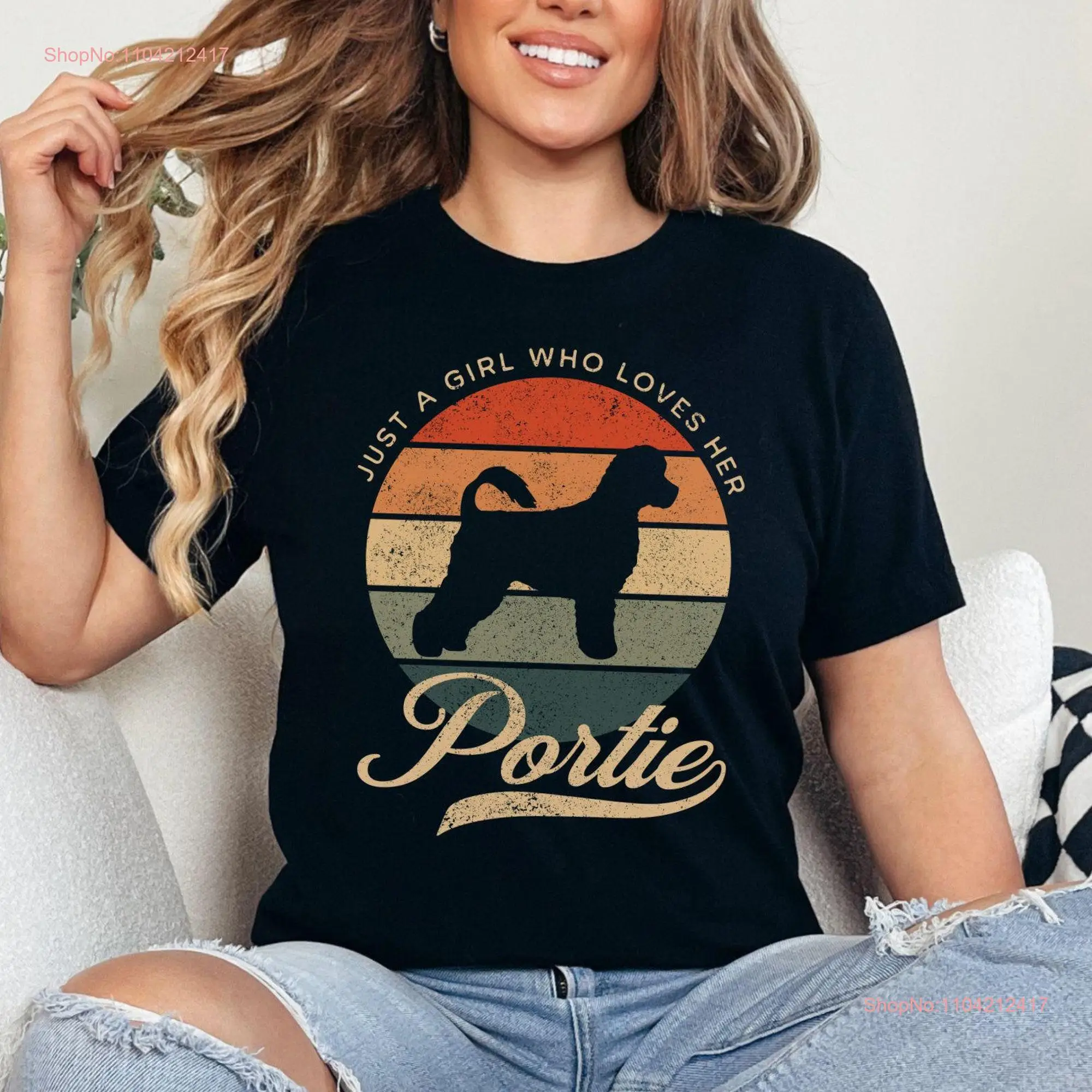 Portuguese Water Dog T Shirt Portie Mom Funny Lovers Mama Just a Girl Who Loves Her long or short sleeves