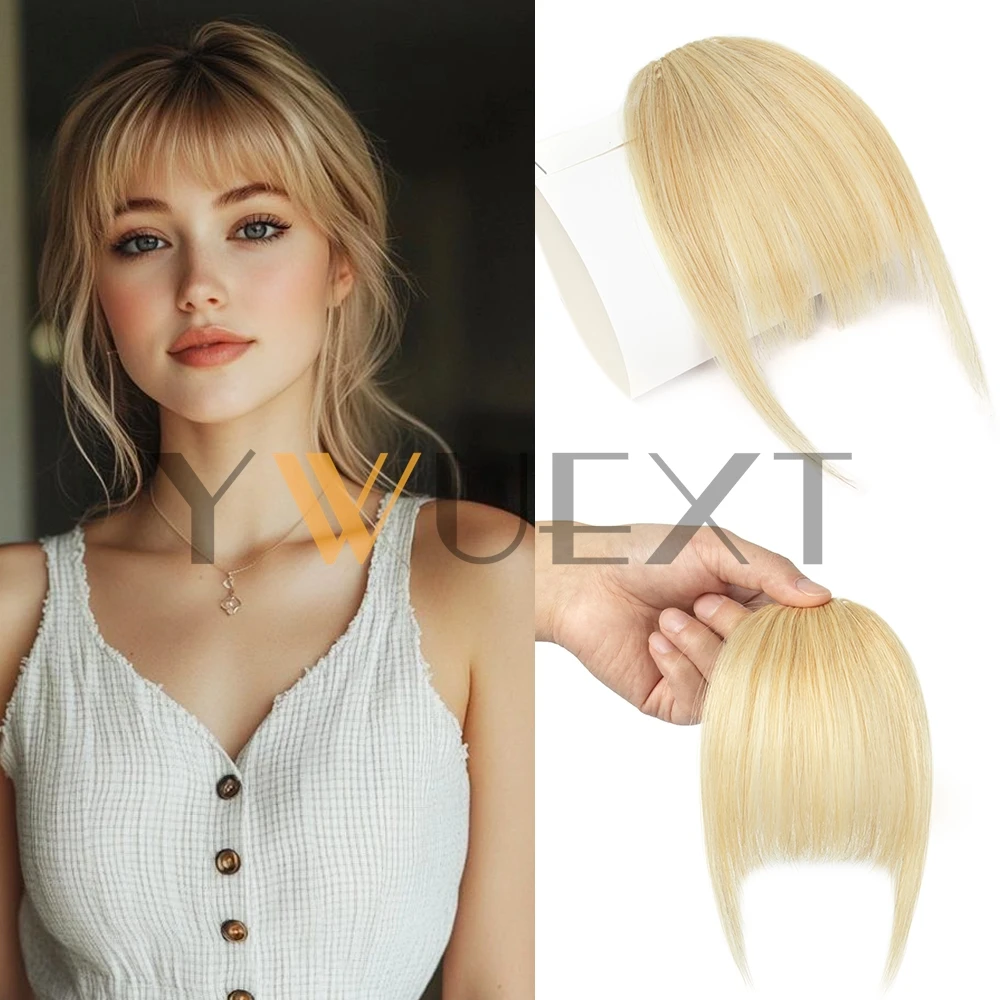 

High Light Clip-In Bangs Human Hair Pieces Real Natural Staight Hair Bangs Clips in Fringe Bangs Hairpiece for Women