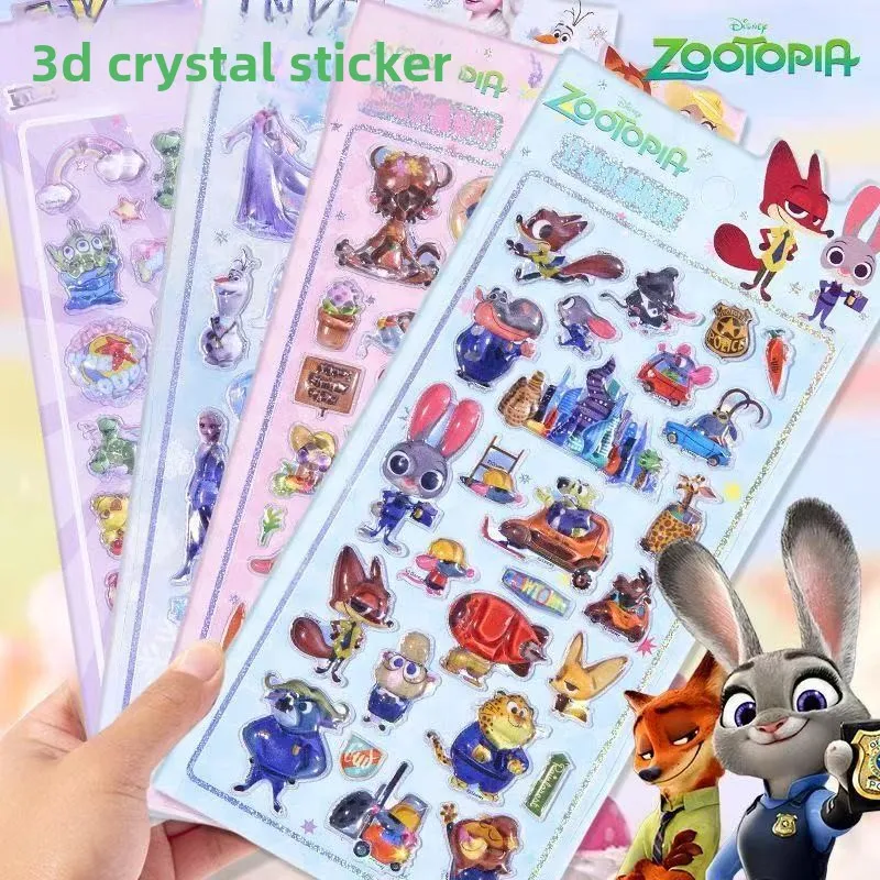 Disney Zootopia 3D Embossed Transparent Stickers Anime Merchandise Vibrant Colors High Quality Design Reward Sticker Kawaii Gift
