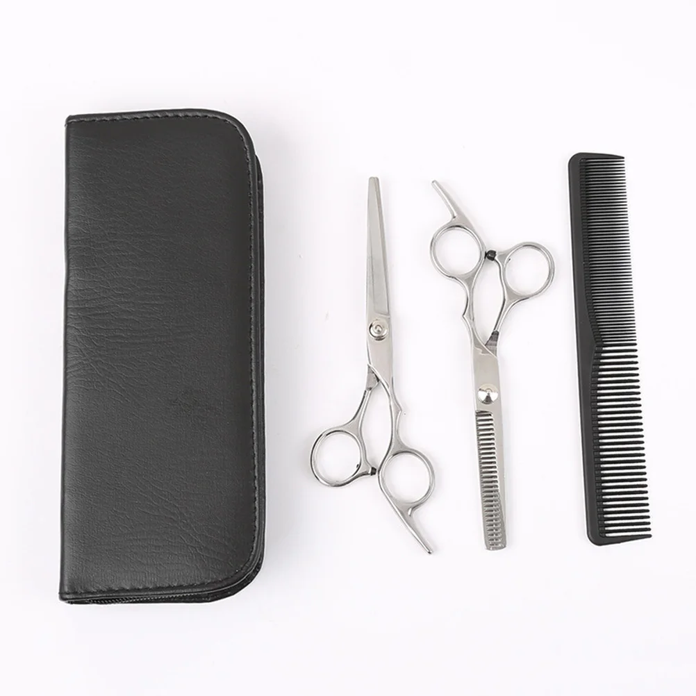 1세트 전문가용 헤어 커팅 키트 스테인리스 스틸 이발 가위 인체공학적 손잡이 휴대용 미용 도구 세트 홈 살롱용