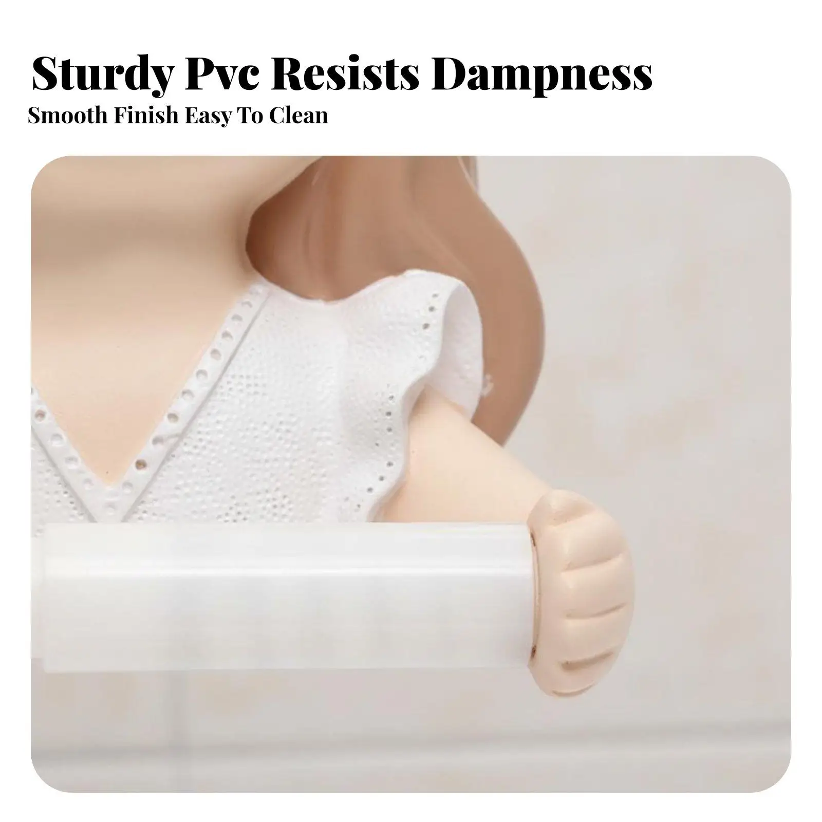 Waterproof PVC Vinyl Toilet Paper Holder with Fairy Shelf Design for Bathroom Lavatory Wall Mount Organizer