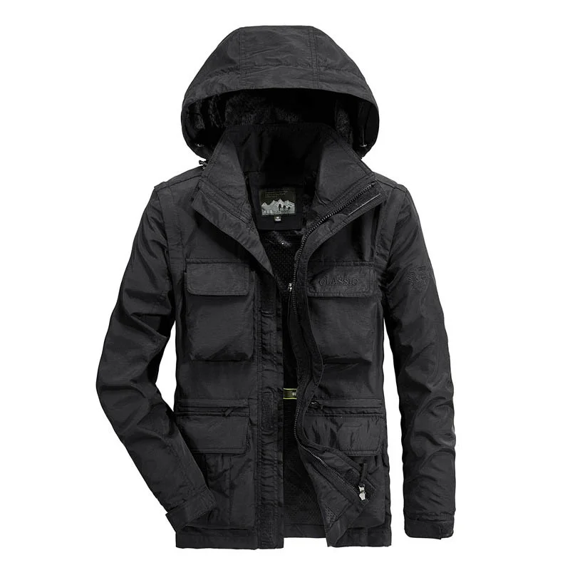 Hooded Jackets Motorcycle Jacket New Coats Parkas Men's Spring Fashion Man Winter Overcoat Clothing Plus Size Outerwears Coat &