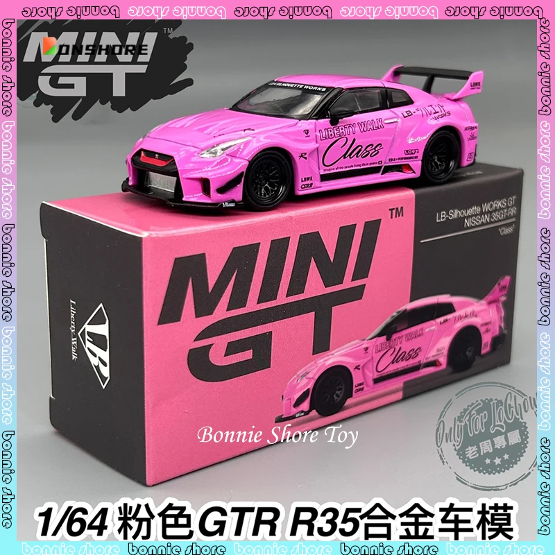 Mini Gt Car Model Limited 1/64 Lb Works pink nissan gtr 35 cars model room ornament boy collection child birthday toys gift