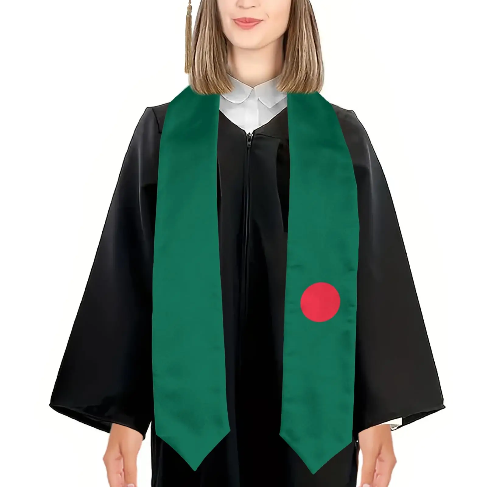 

2025 Bangladesh Flag Graduation Stole Shawl Sash Honor For Study Aboard International Students