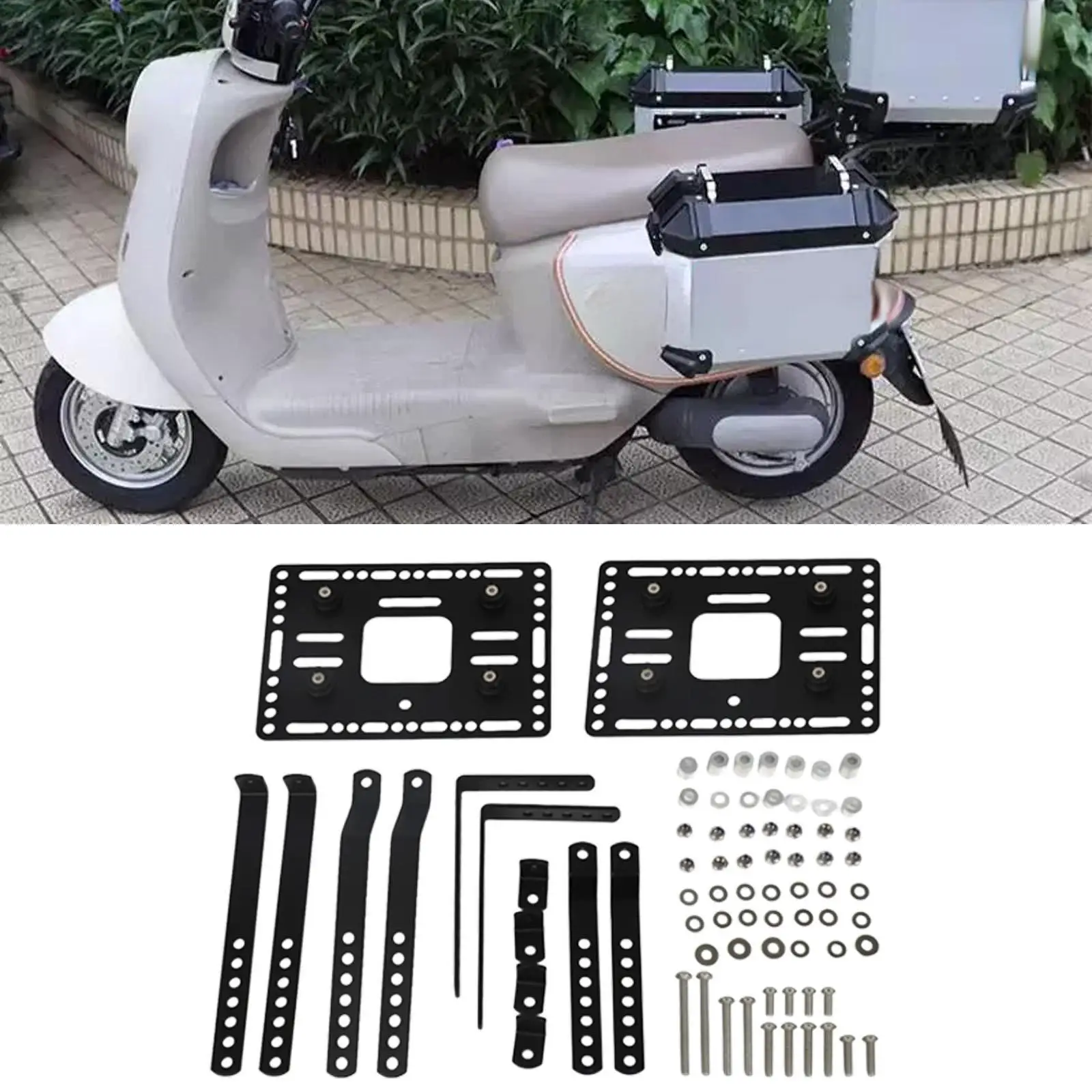 

Motorcycle Side Box Support Rack Motorbike Accessories Directly Replace Universal Mounting Bracket Kit Hard Saddlebag Box Trunk