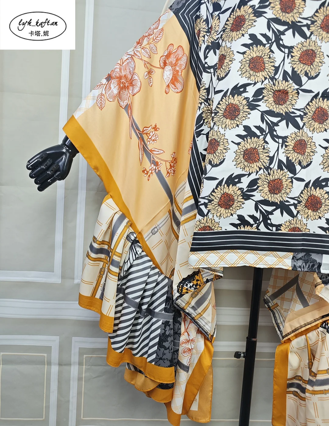 Summer Fashion Lady Beach Evening Party  One-Shoulder Puff Sleeves Blouse Elegant Floral Silk Holiday Women Blouse For African