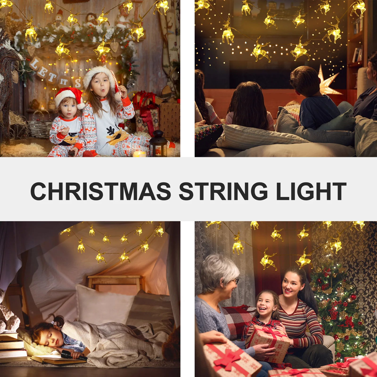 1 stks Kerst Rendier Lamp String Kerst LED Licht Decoratieve String Light Party Festival Warme Charmante Sfeer