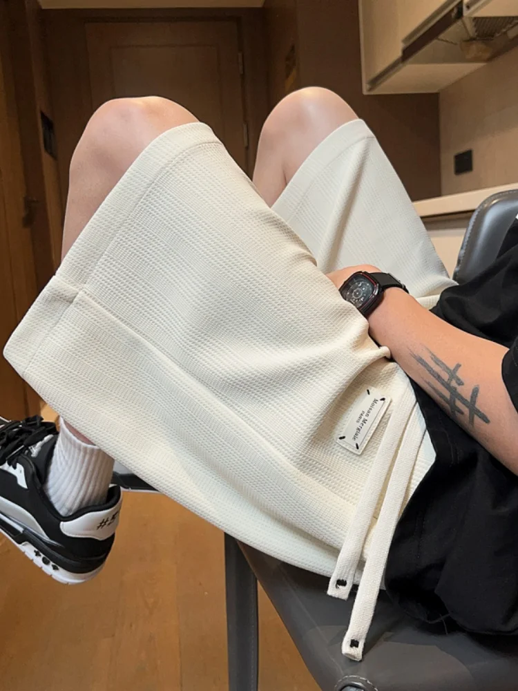 

Men's Spor Summer ort Pants Thin Five-Quarter Casual Loose Heavyweight Breathable Straight Leg American Baskeall Sle