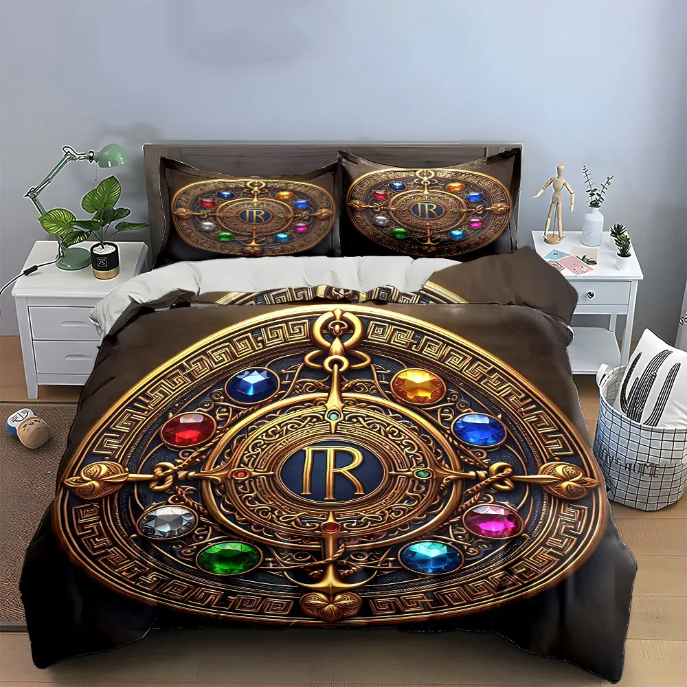 "Elegantes dekoratives Mandala-Ornament-Set" Bettwäsche-Set mit 1 Bettbezug, 2 Kissenbezügen, Einzelbett, Doppelbett, King-Size-Bett, Queen-Size-Bett, Geschenk