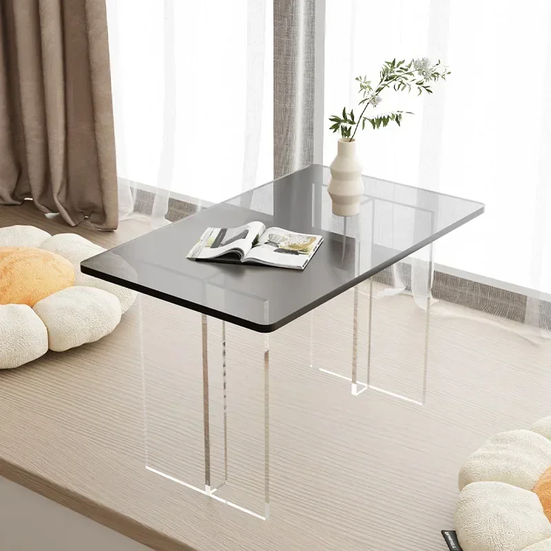 Acrylic Modern Coffee Table Balcony Luxury Design Aesthetic Rectangle Transparent   Household Items