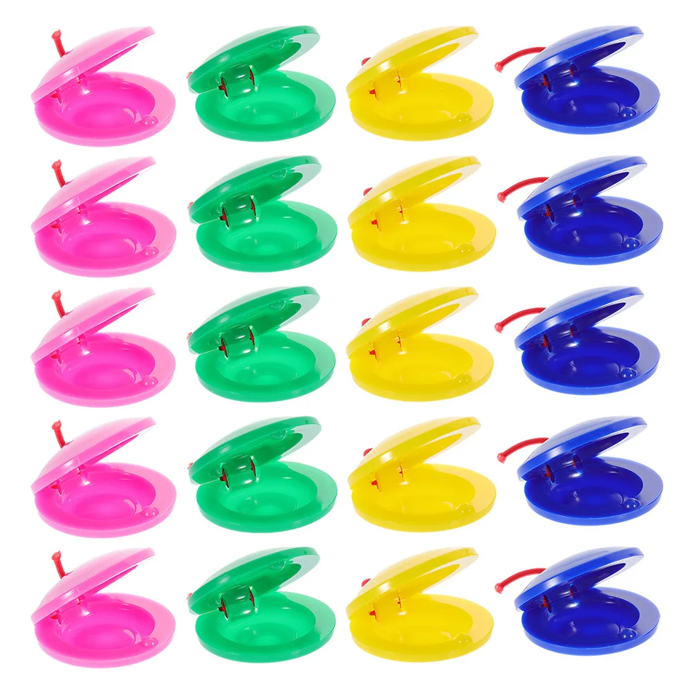 

20pcs Plastic Clapper Teaching Aids Handheld Castanets For Kids Small Percussion Instruments Musical Rhythm Learning Tool In