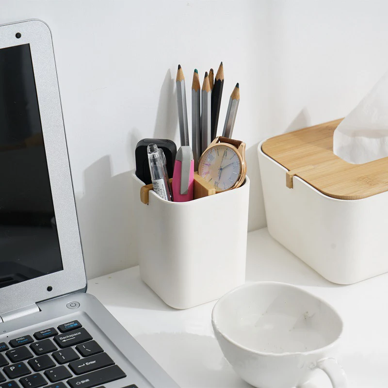 Totally Bamboo Toothbrush Holder Naturally Eco Friendly Caddy Bathroom Antibacterial Toothbrush Pot, Compact Tooth