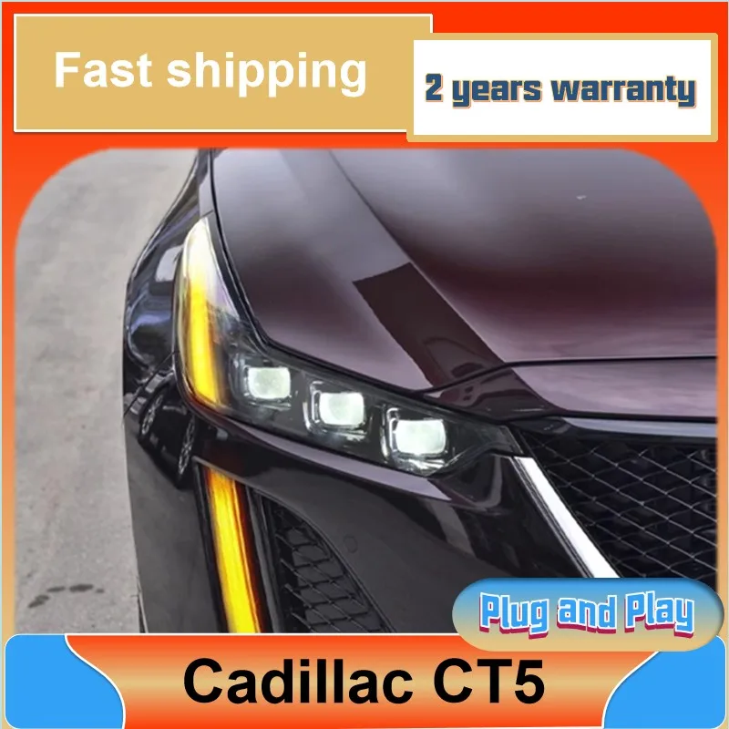 Car Styling for Cadillac CT5 Headlight 2019-2021 CT5 Head Light DRL Turn Signal Low High Beam Projector Lens