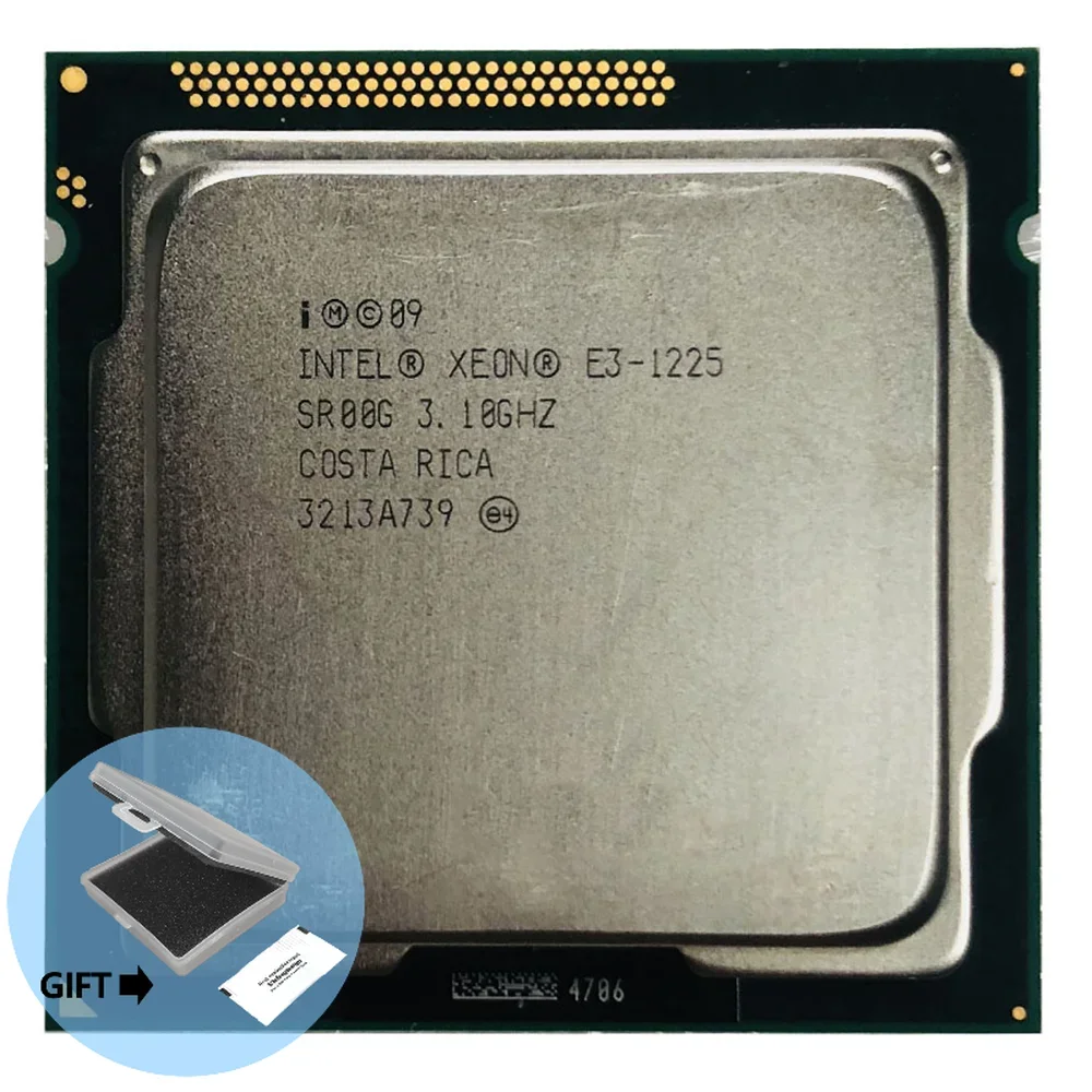 Процессор Intel Xeon E3-1225 E3 1225, 3,1 ГГц, четырехъядерный, 4 потока, 6 Мб, 95 Вт, LGA 1155