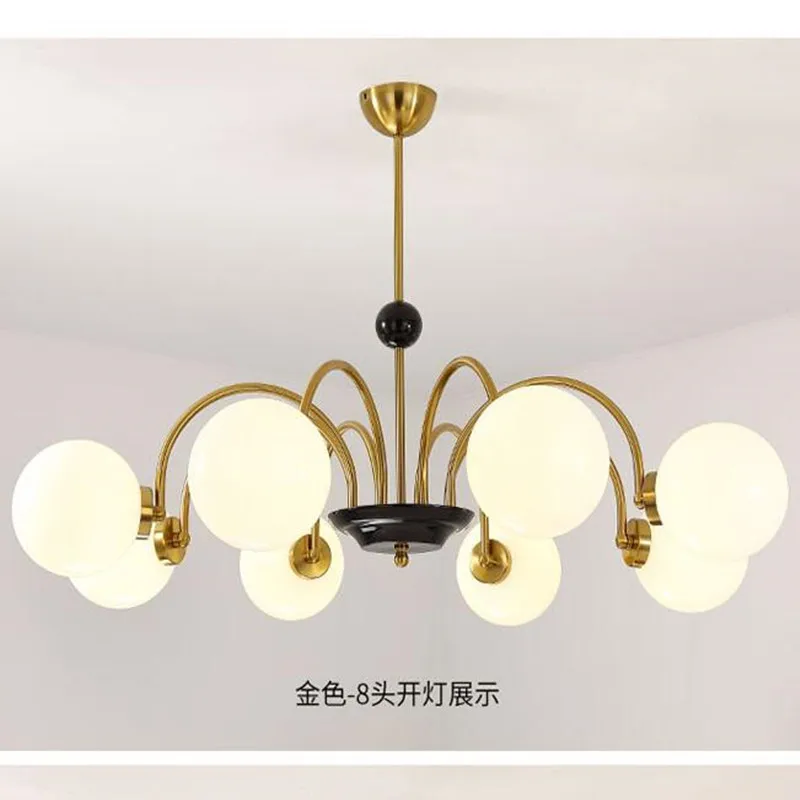 

Modern Metal LED Chandelier Lighting Lustre Living Room Villa Interior Decor Pendant Lamp Lighting Glass Ball Kitchen Fixtures