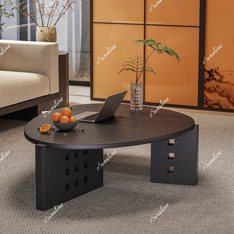 

New Chinese-style solid wood coffee table living room home simple modern sofa side table
