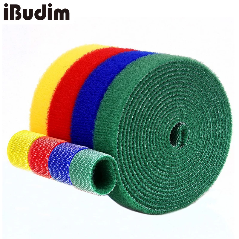 Double Sided Hook and Loop Fastening Tape Cable Organizer Reusable Cable Ties Nylon Fastening Tape Wire Manager for Home Office