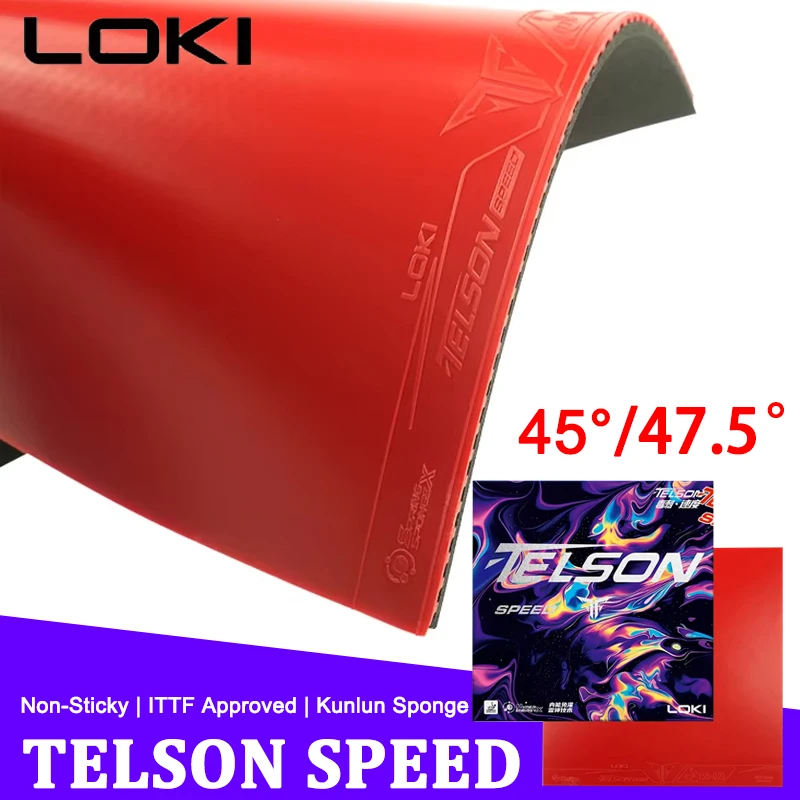 

Накладка для настольного тенниса LOKI TELSON SPEED, легкая, липкая, одобренная ITTF, с губкой KUNUN, для быстрой атаки, с эффектом дугового удара.