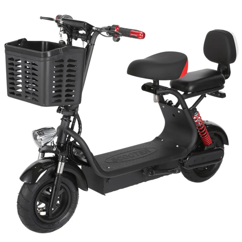 1000 Вт 48 В мощный легкий электрический самокат 2 колеса для взрослых 11-дюймовый мини-мобильный самокат для женщин с 2 сиденьями Корзина