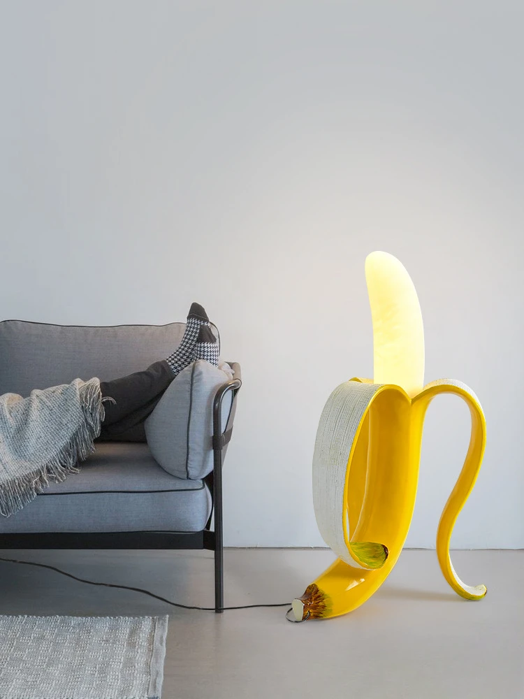 Banana Art Sculpture Floor Lamp Home Soft Decoration Designer Hotel Villa Clubhouse Beauty Shop Fiberglass Decoration