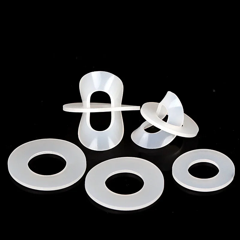 White Silicone Washer M2 ~ M12 Sealing Ring Waterproof Flat Gasket High-temperature Resistant Sealing Gasket Shock-absorbing