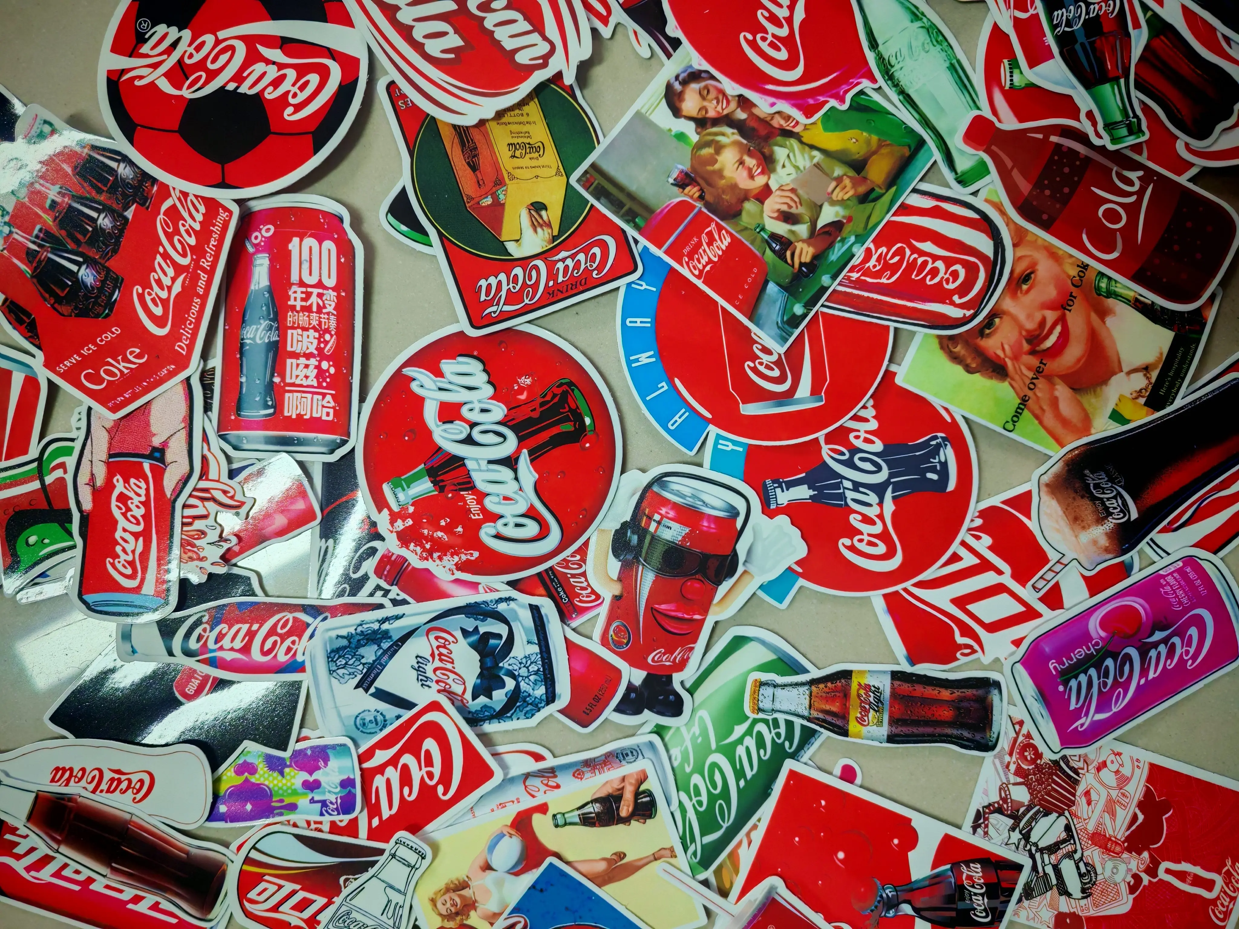 76 pegatinas impermeables de Coca-Cola para decoración de portátiles, bicicletas y coches