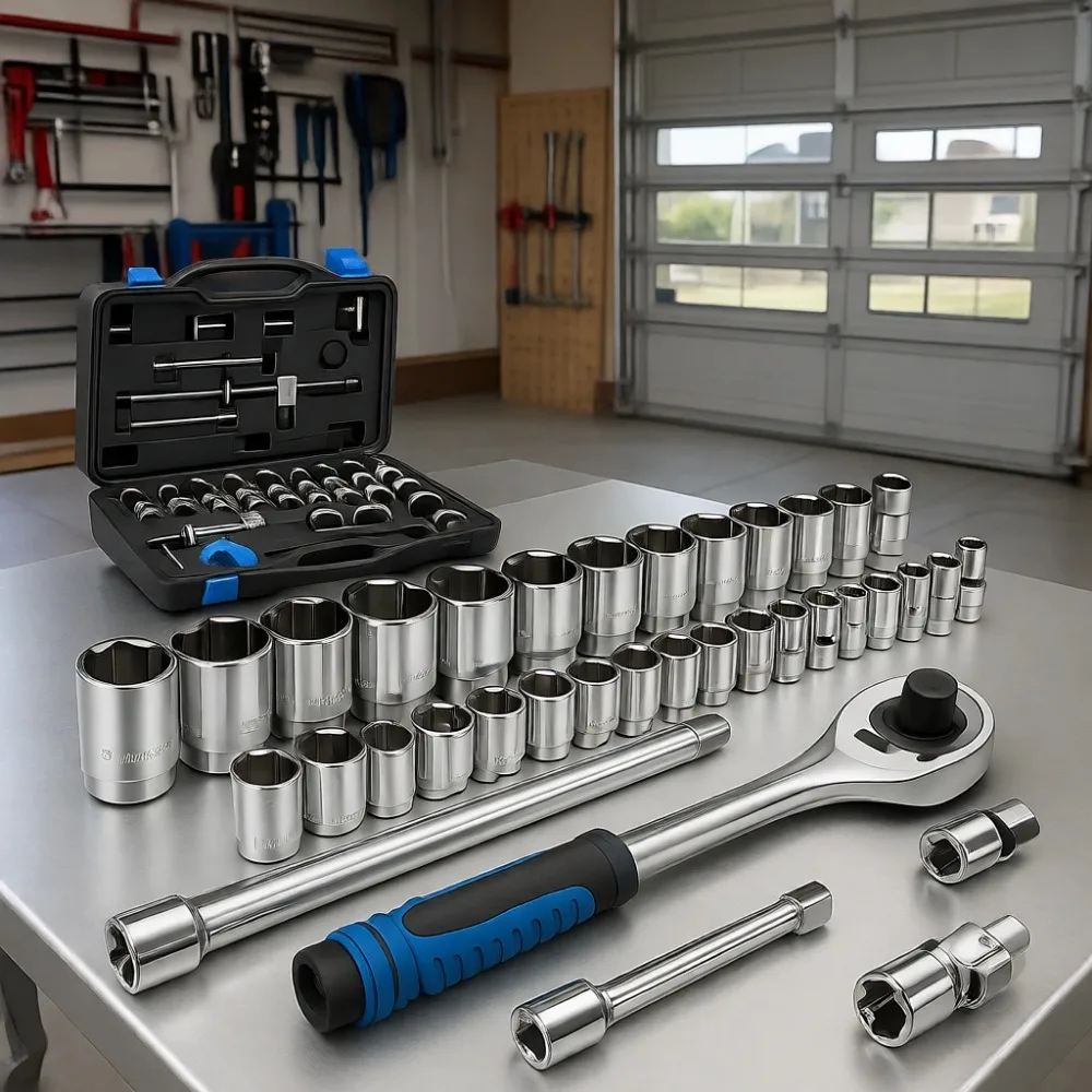 

Набор метрических торцевых ключей 32 шт., 8-32 мм, с приводом 1/2 дюйма, трещоточный ключ, инструменты для авторемонта и домашнего использования