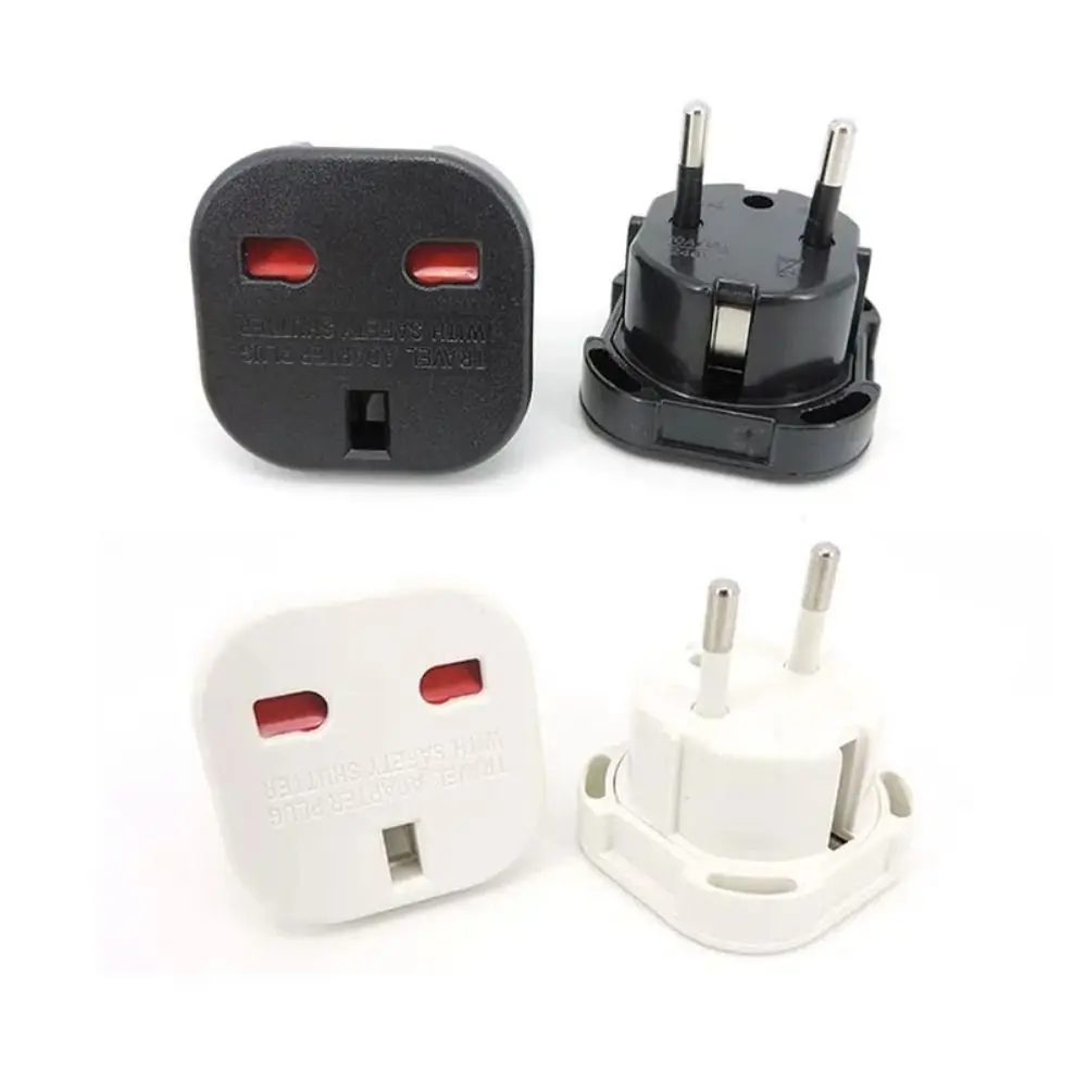 Durable Socket Plug UK to EU Converter Power Charger Europe European Travel Adapter Travel Accessory 3 TO 2 PIN Outlet Connector