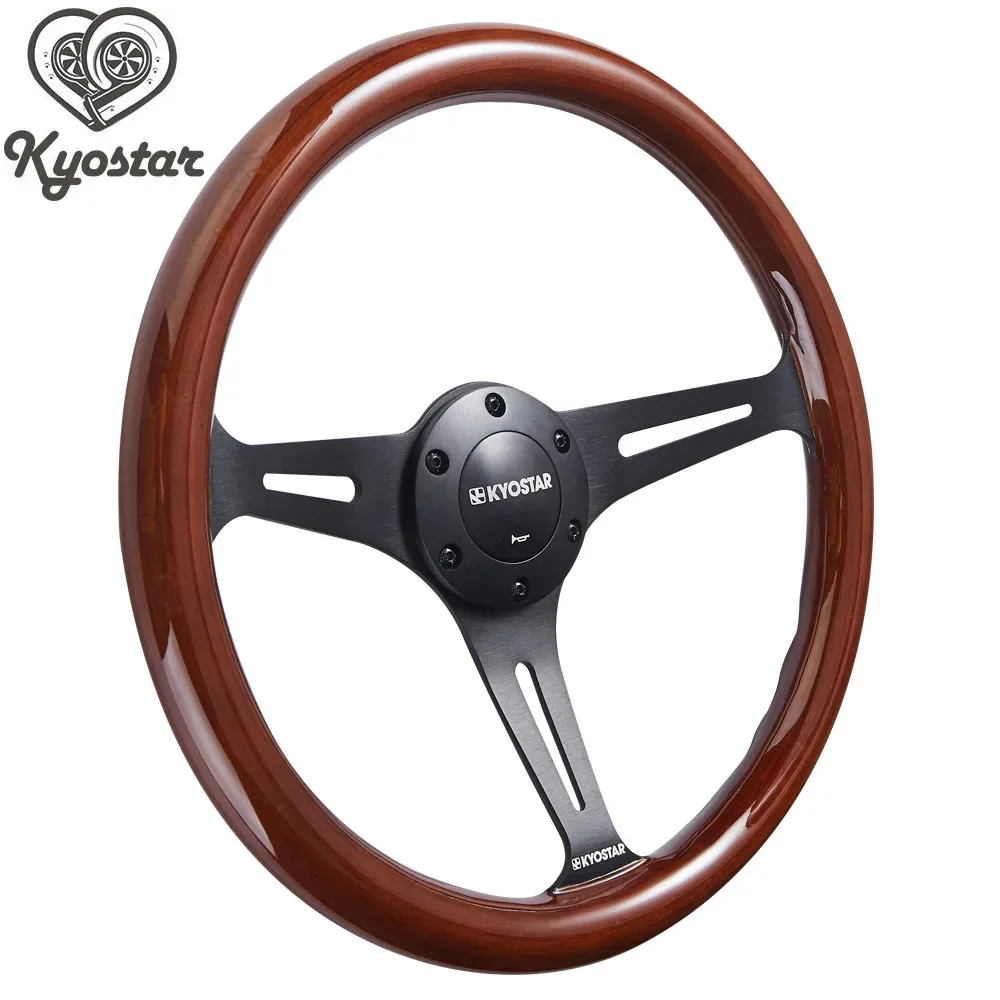 Flat Wood Finish Steering wheel , Wooden Vintage Steering wheel