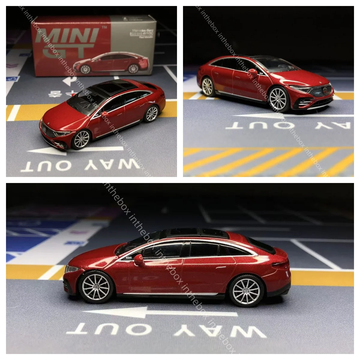 

In theBox Store 1/64 NEW Mini GT MB EQS 580 4MATIC Red Metallic Diecast Model Car