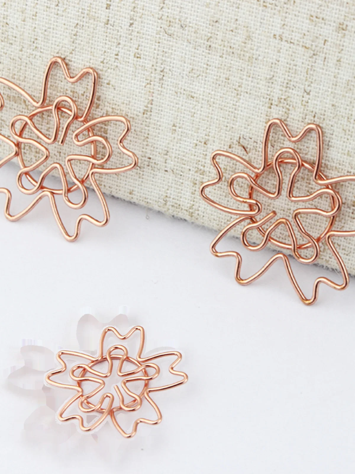 Office Supplies Rose Gold Snowflake Paper Clip Metal Paperclips Shaped Pin Desk Office Items Teal Paper Clips Kawaii Stationery