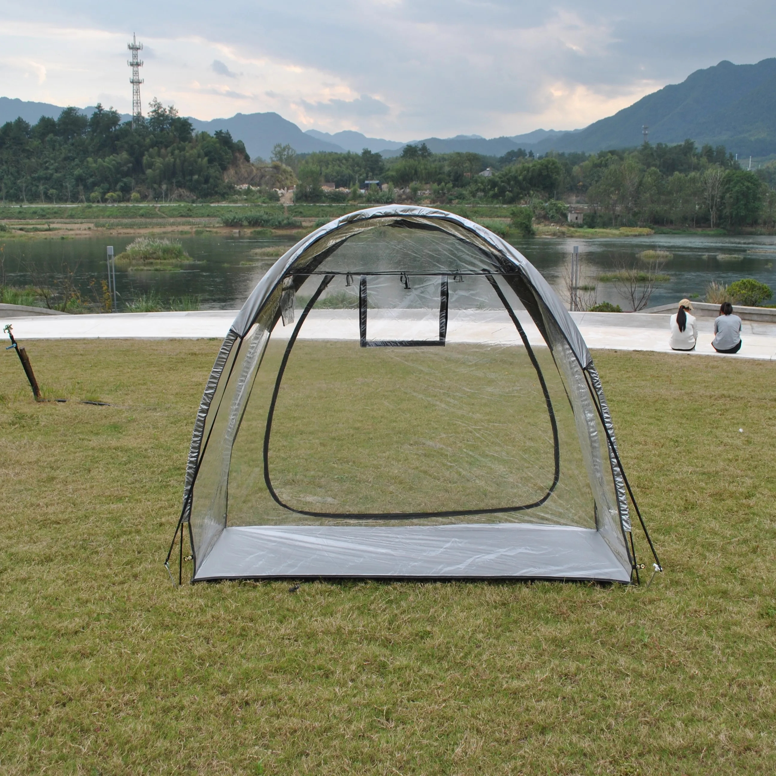 Transparent tent with raincover, Clear Tent, Fising Weather Tent, Outdoor Clear Shelter, Garden Tent, Winter tent for sports