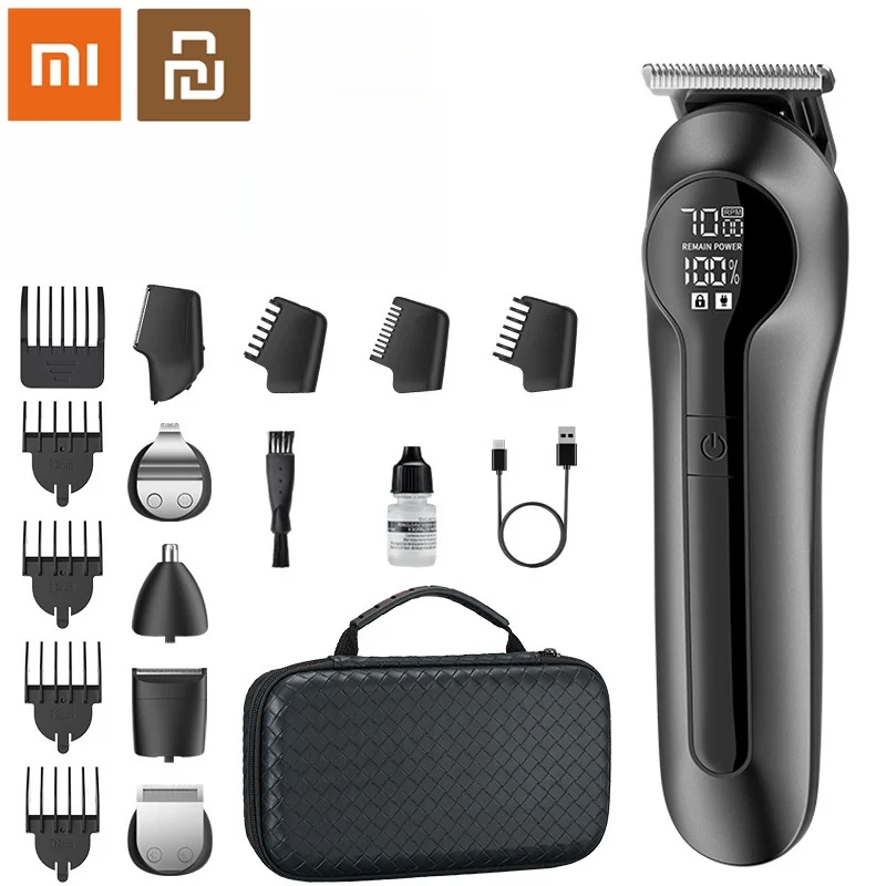 Xiaomi Youpin 6-in-1 Multifunctional Grooming Kit Hair Clipper High Power Electric Shaver Nose Hair Trimmer With Digital Display