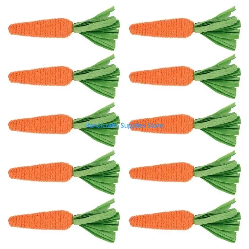 R1WA Set of 10 Simulation Mini Carrot Adornment Ornaments for Easters Parties Festives Occasion and Everyday Tabletop Decors