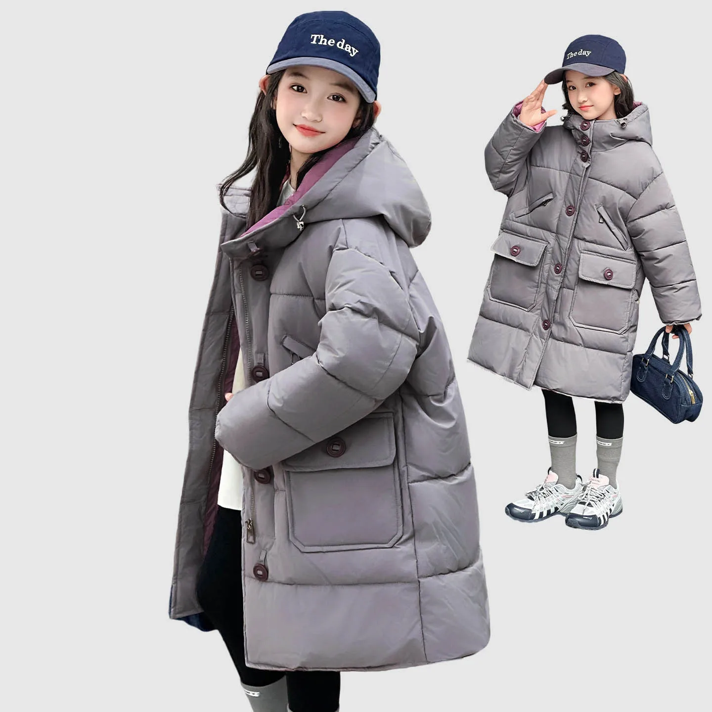 

Детская зимняя куртка для девочек, утепленная теплая парка с хлопковой подкладкой для маленьких девочек, парки с капюшоном, верхняя одежда для девочек-подростков от 4 до 14 лет, пальто