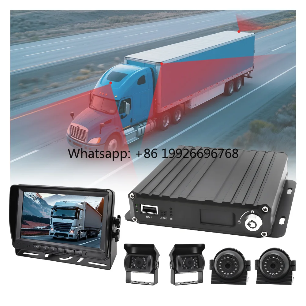 

4CH 4G MDVR Car DVR Camera System Vehicle CCTV Truck Monitoring 1080P 7 Inch LCD Video Monitor Screen for Car