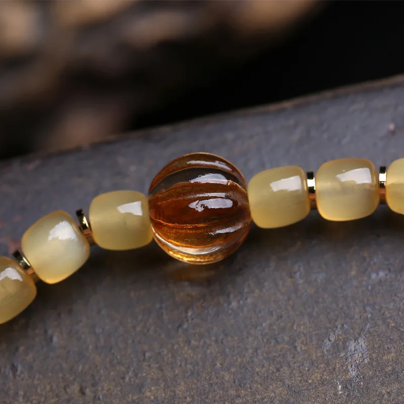 Horn-Shaped , Buddhist , Hand-Held Pendants, Agate , Dzi Beads, Pearls, Deer Bone Three-Way Connectors, Accessori