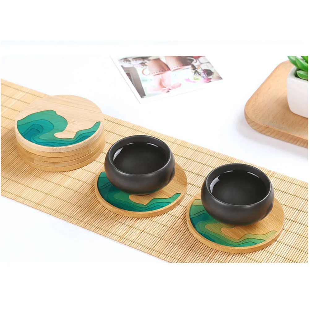 

Heat Insulated Table Placemats Gradient Handmade Bamboo Coaster Creative Placemat Party Supplies (Style 1)