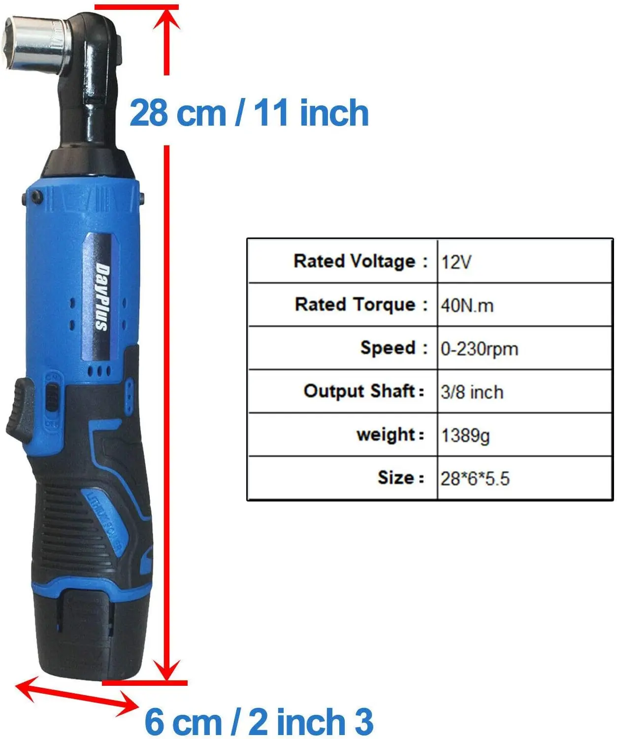 Cordless Ratchet Wrench Tool Kit 3/8" Square Drive 12V Power Electric Tools with 2pcs 1500mAh Batteries Fast Charger 7Pcs