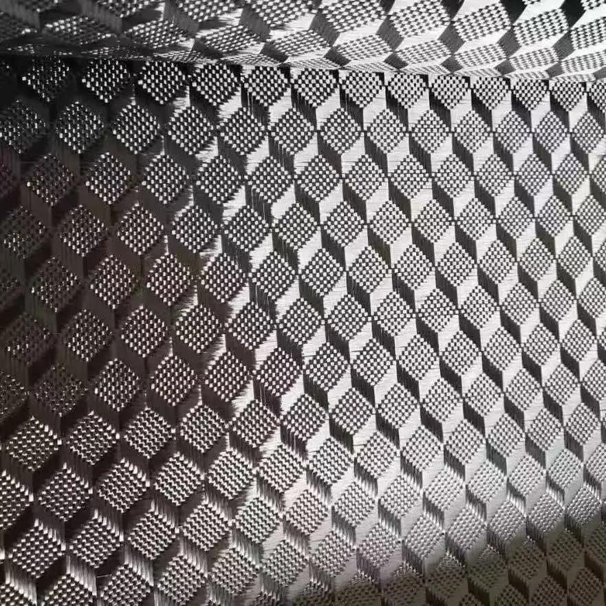 

Real Carbon Fiber Jacquard Cloth Fabric 3K 240gsm 2x2 3D three-dimensional space pattern Effect 20" / 50cm width