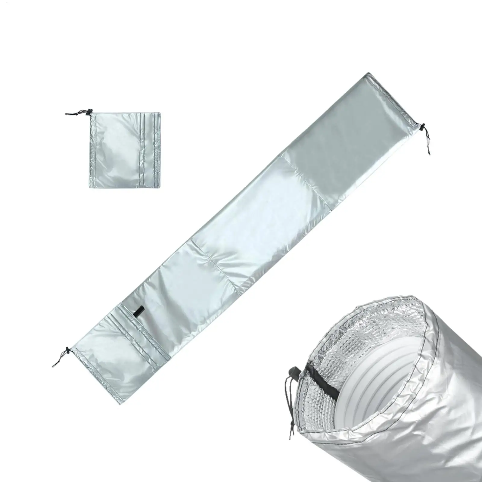 Portable AC Vent Hose Insulation Sleeve with Heat Resistant Properties for Use in Variable Ambient Temperature Environments