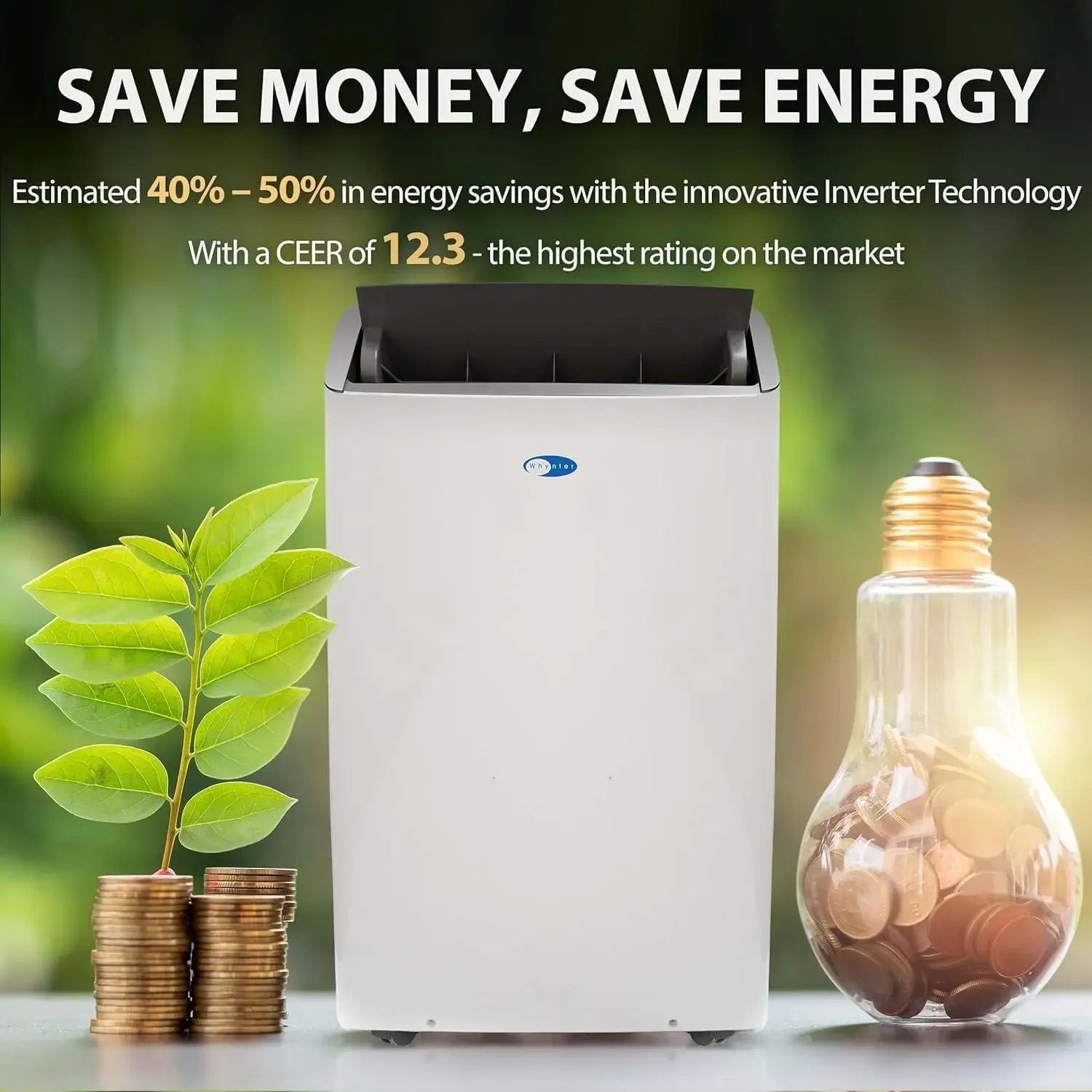 Портативный кондиционер мощностью 14 000 БТЕ с двойным шлангом, осушителем, охлаждающим вентилятором и интеллектуальным Wi-Fi для помещений площадью 600 кв. футов, NEX ARC-1230WN