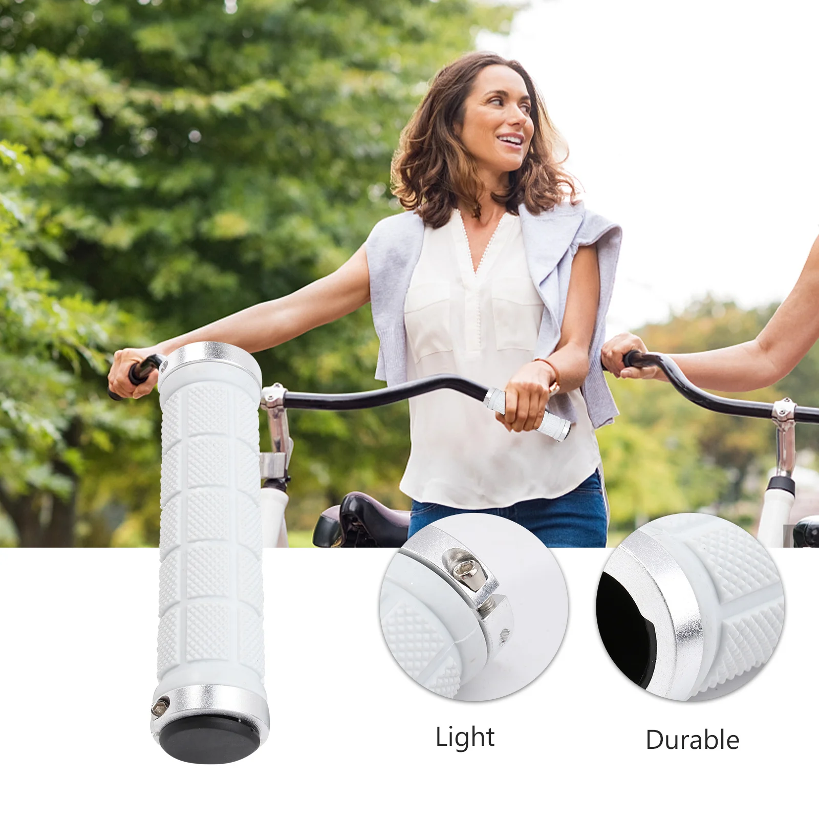 1Pair Screw Lock Dual-End Road Cycling Handlebar Cover Skid-Proof Rubber Grip for Mountain Bike Riding Safety Comfort