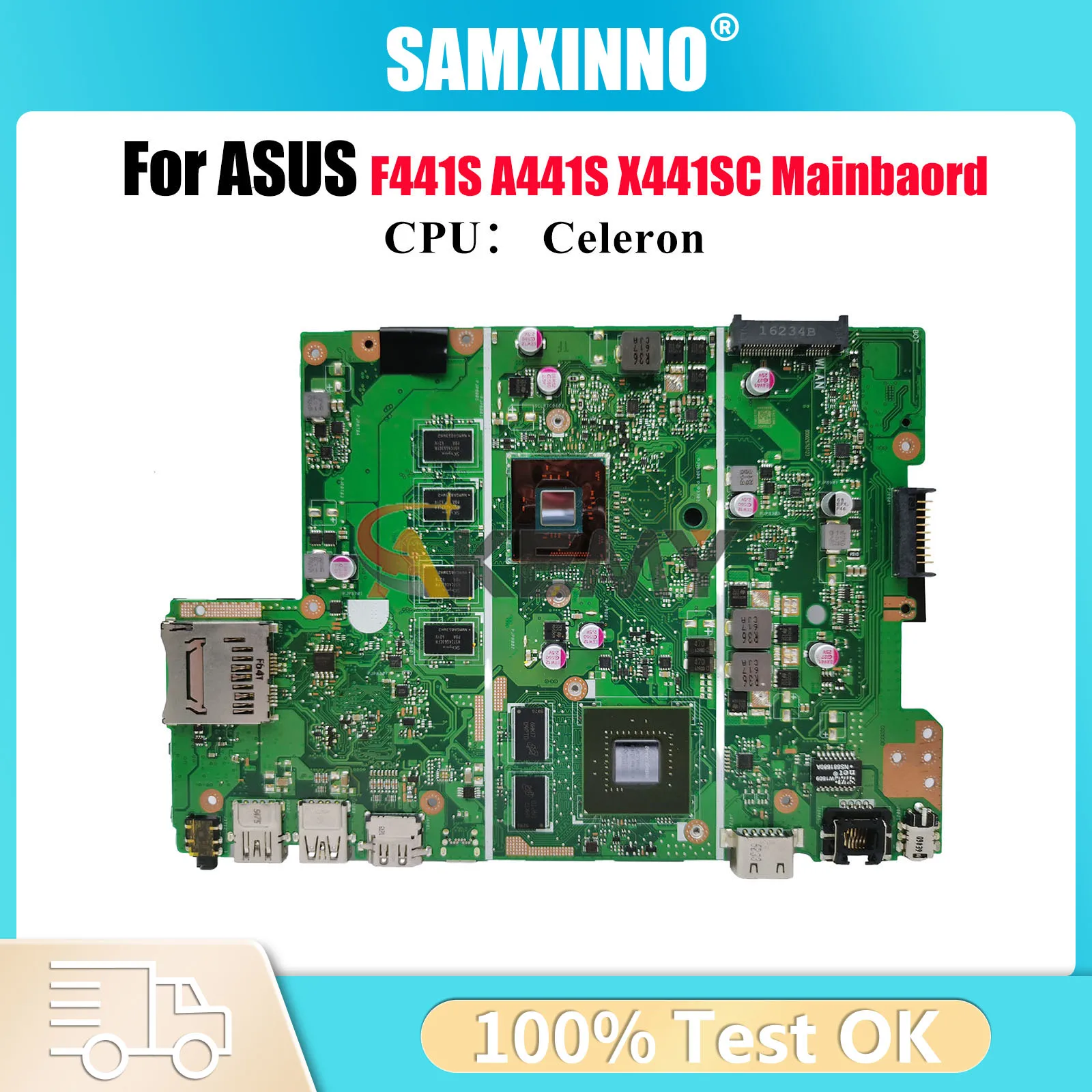 

X441SC Laptop Motherboard For ASUS VivoBook X441S X441SC F441S A441S Notebook Mainboard With Celeron CPU 100% tests OK fast ship