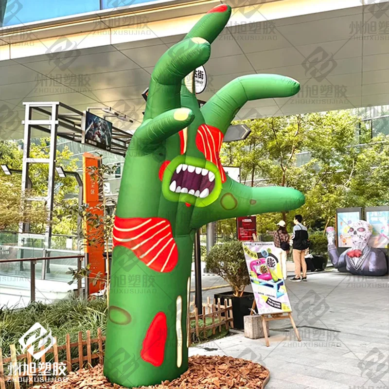 Accessoires Publicitaires de Boîte de Nuit, Bras Vert Gonflable, Modèle d'Air de Dessin Animé, Événement à la Main, Décoré, pour Halloween