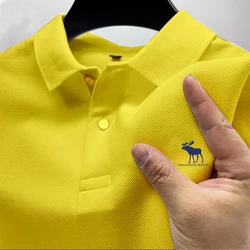 Summer New POLO Shirt Men's Lapel Casual Versatile Business High Quality Breathable Short Sleeve Printed Multicolor T-shirt Top